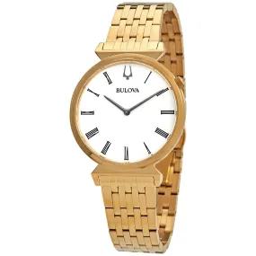 Bulova Regatta Quartz White Dial Gold-tone Men's Watch 97A153