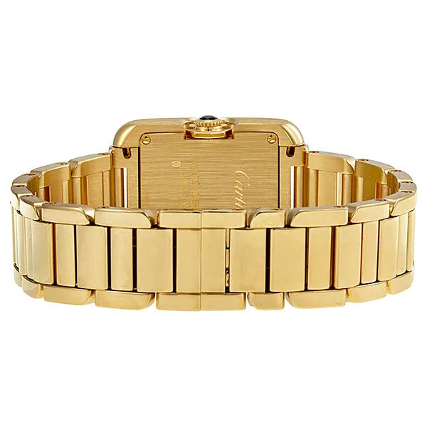 Cartier Tank Anglaise Silver Dial 18kt Yellow Gold Ladies Watch W5310014
