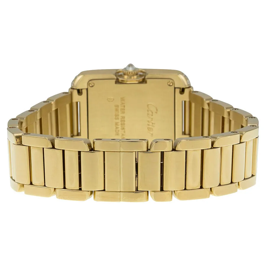 Cartier Tank Anglaise Silver dial 18kt Yellow Gold Ladies Watch WT100005