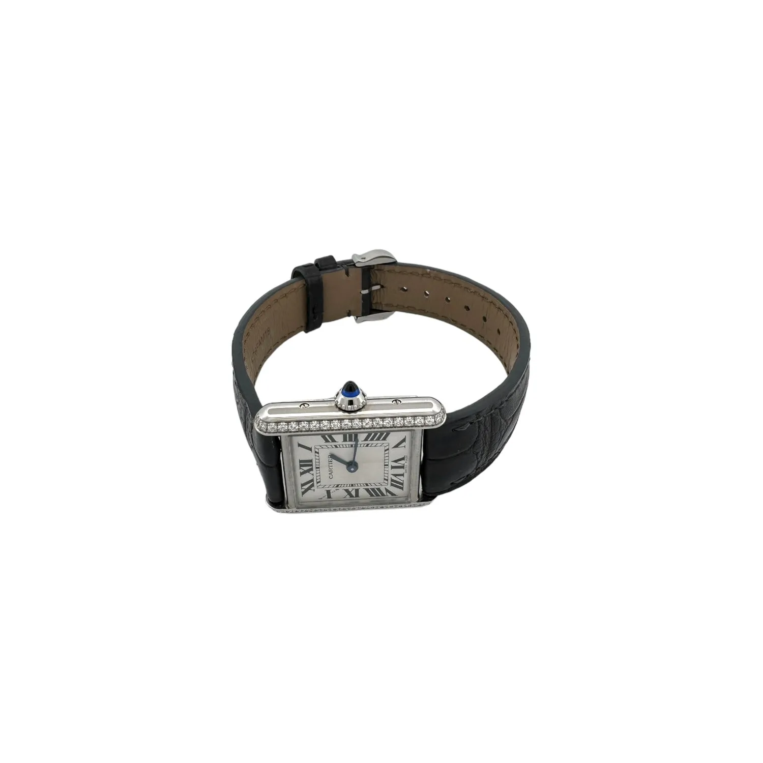 Cartier Tank Must Stainless Steel & Diamond Bezel Watch Ref- 4322