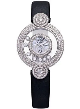 Chopard Happy Diamonds Mother of Pearl Silk Strap Ladies Watch 209341-1001