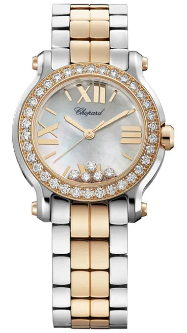 Chopard Happy Sport II Mother of Pearl Diamond Two Tone Ladies Watch 278509-6005