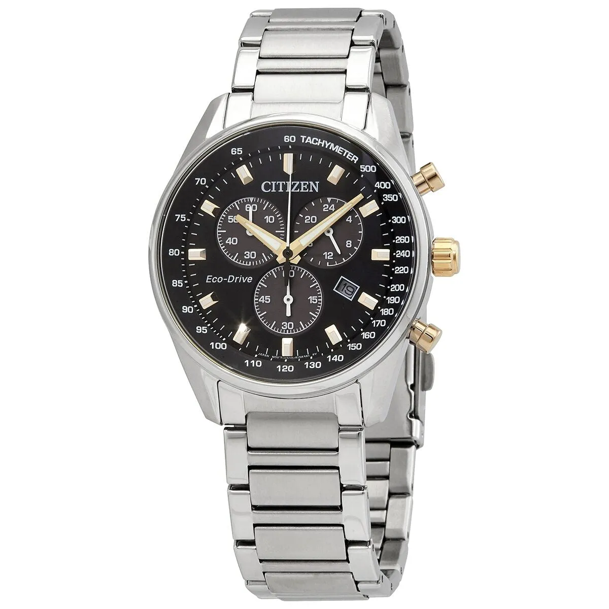 Citizen Eco-Drive Chronograph Black Dial Men's Watch AT2396-78E