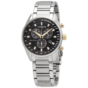 Citizen Eco-Drive Chronograph Black Dial Men's Watch AT2396-78E
