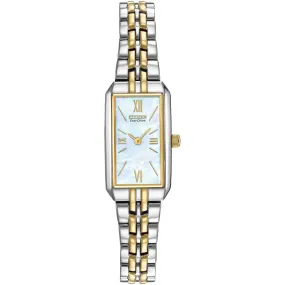 Citizen Eco-Drive Ladies Silhouette Two Tone Mother Of Pearl Watch