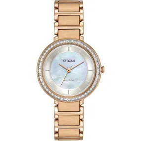 Citizen Silhouette Crystal EM0483-54D Ladies 30mm Watch MSRP $295