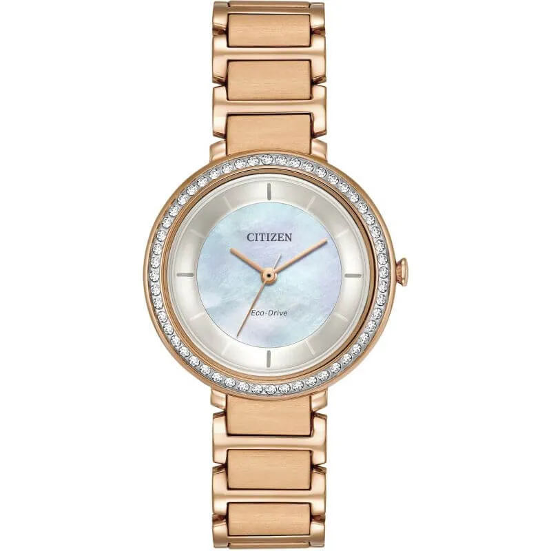 Citizen Silhouette Crystal EM0483-54D Ladies 30mm Watch MSRP $295