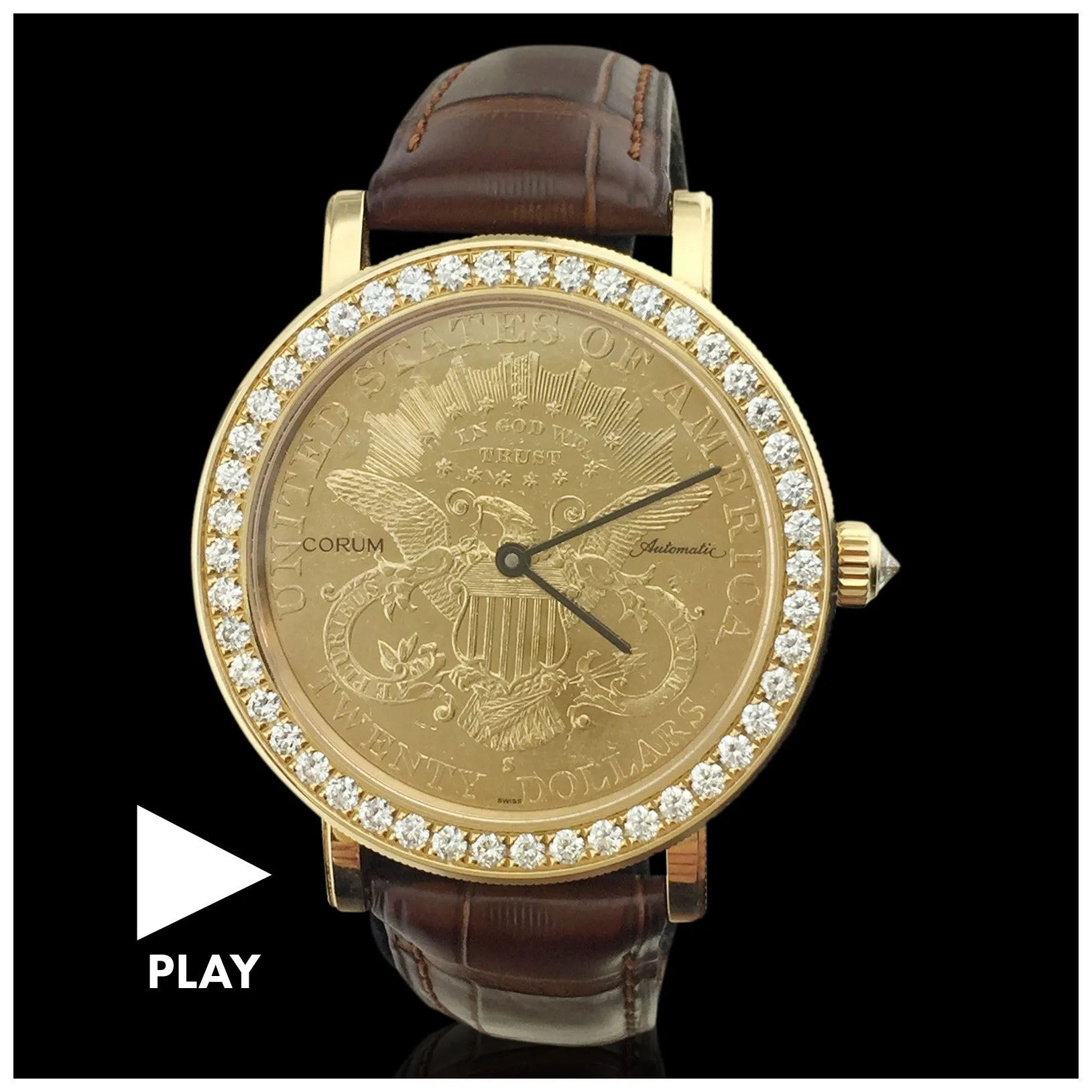 Corum $20 Coin Watch with Diamond Bezel