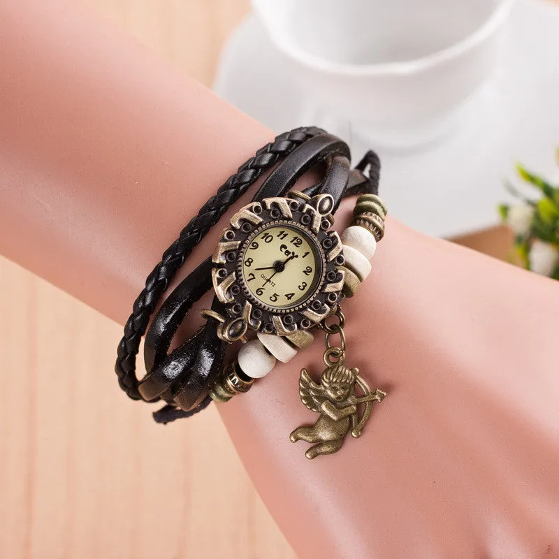 Cupid Retro Fashion Punk Bracelet Watch
