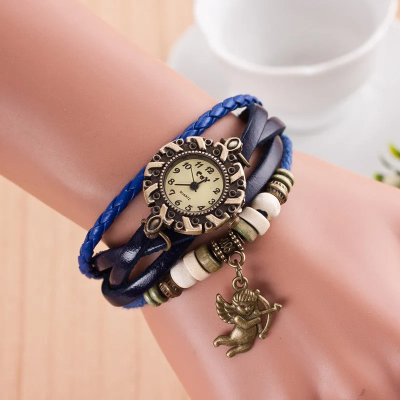 Cupid Retro Fashion Punk Bracelet Watch