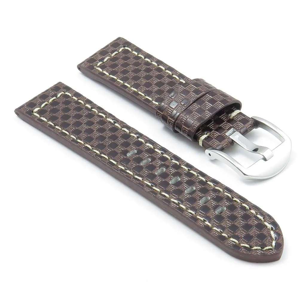 DASSARI Azure Carbon Fiber Leather Strap