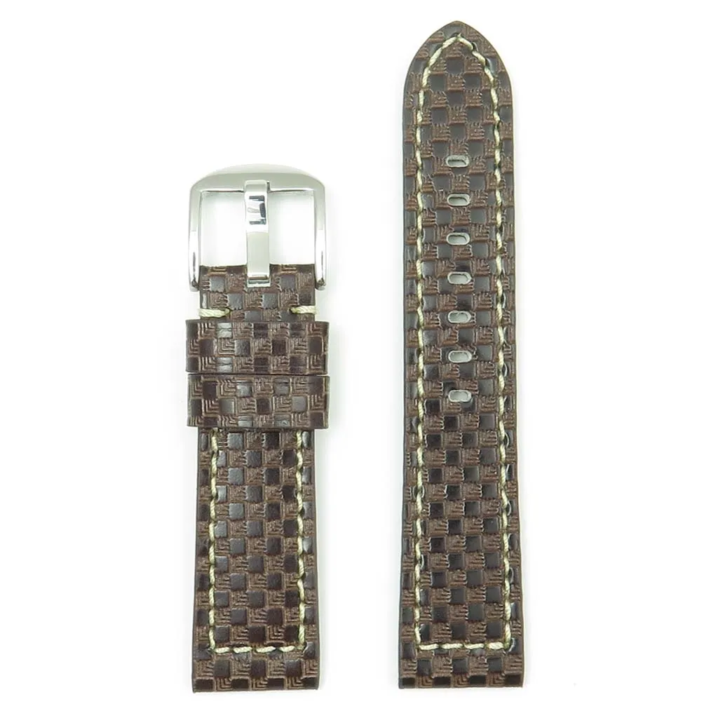 DASSARI Azure Carbon Fiber Leather Strap