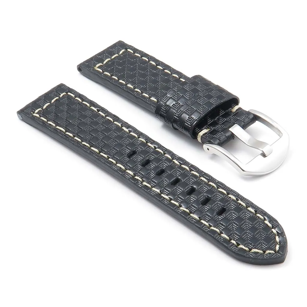 DASSARI Azure Carbon Fiber Leather Strap