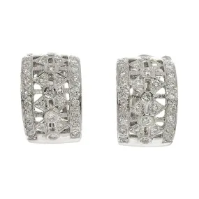 Diamond 0.65ct Earrings Clip-on Pierced 18K K18 WG 750 90217882