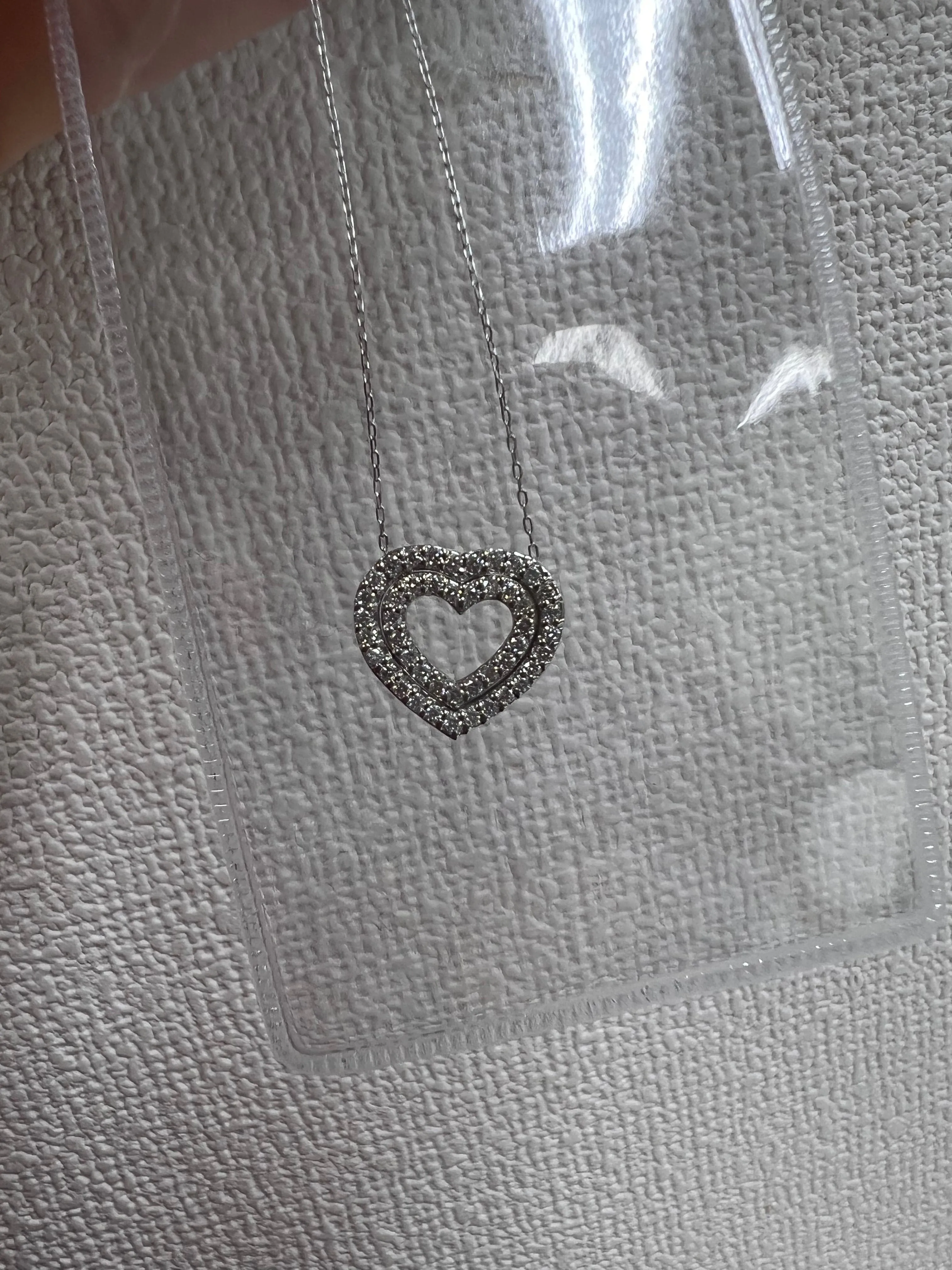 Double Hearts Diamond Necklace PT900 P2232CH10