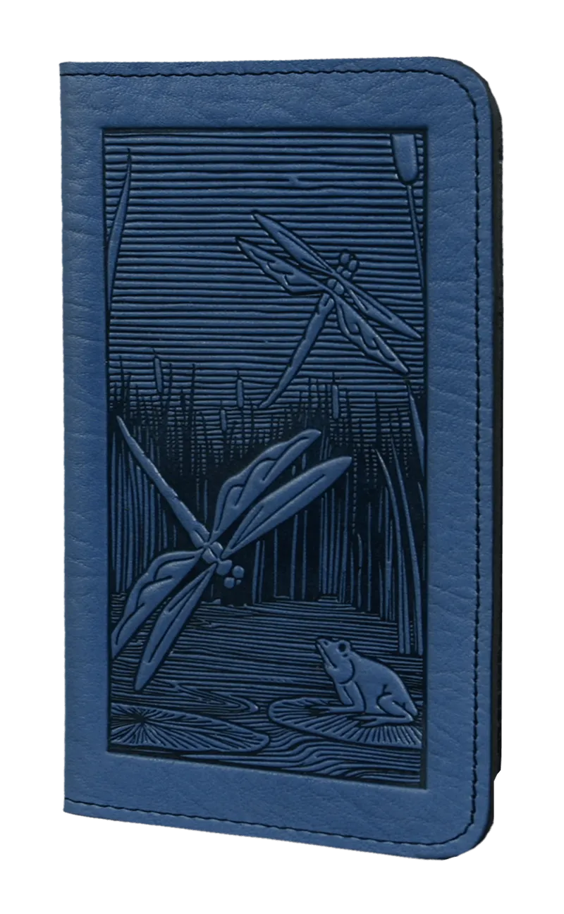 Dragonfly Pond Leather Check Book Cover