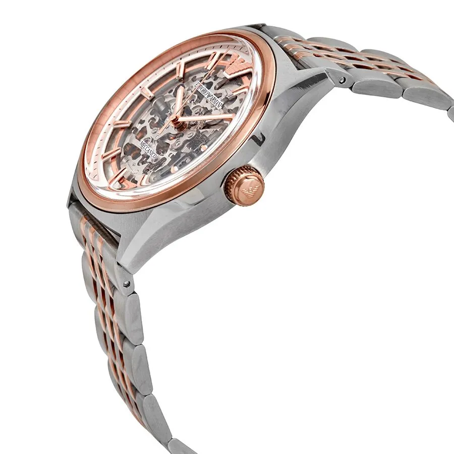 Emporio Armani Automatic Skeleton Dial Two-tone Men's Watch AR60002