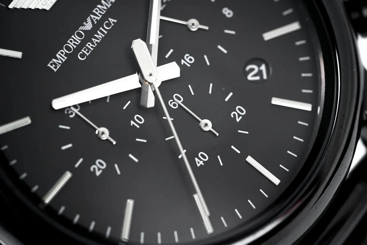 Emporio Armani Men's Luigi Chronograph Watch Black Ceramic AR1507