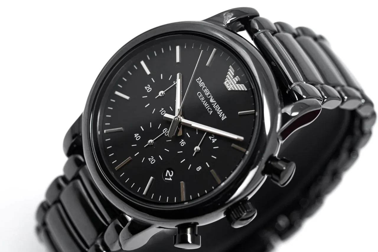 Emporio Armani Men's Luigi Chronograph Watch Black Ceramic AR1507
