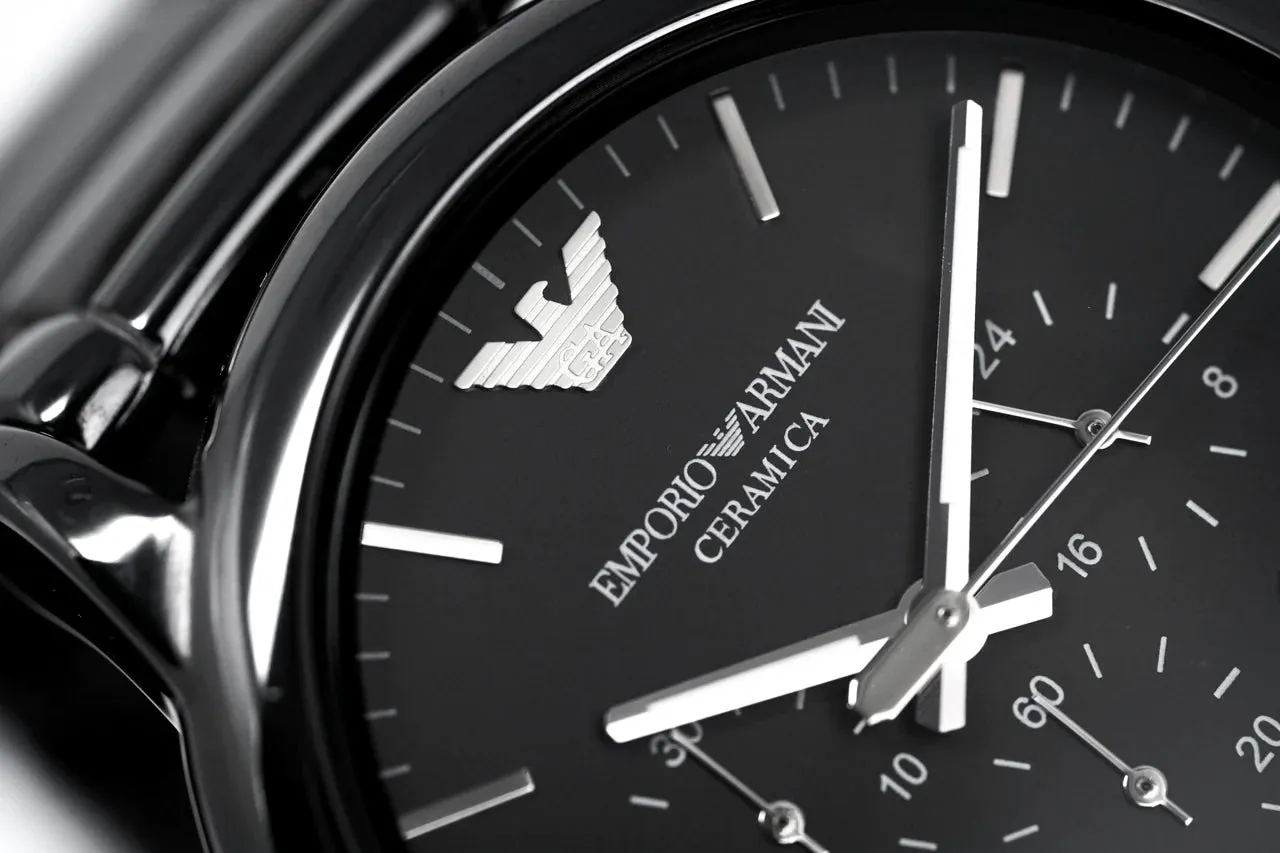 Emporio Armani Men's Luigi Chronograph Watch Black Ceramic AR1507