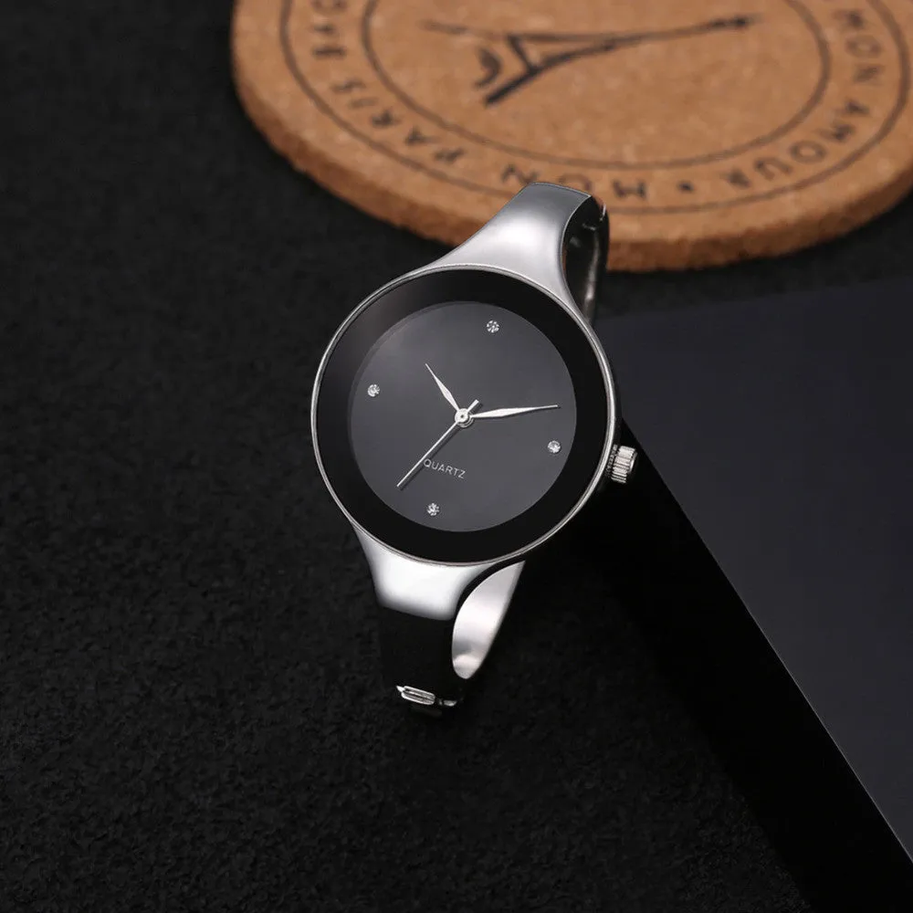 Fashion Women Watch 5 Colors Brand Clock Stainless Steel Bangle Watch Quartz Simple Casual Relojes Female Rhinestone WristWatch