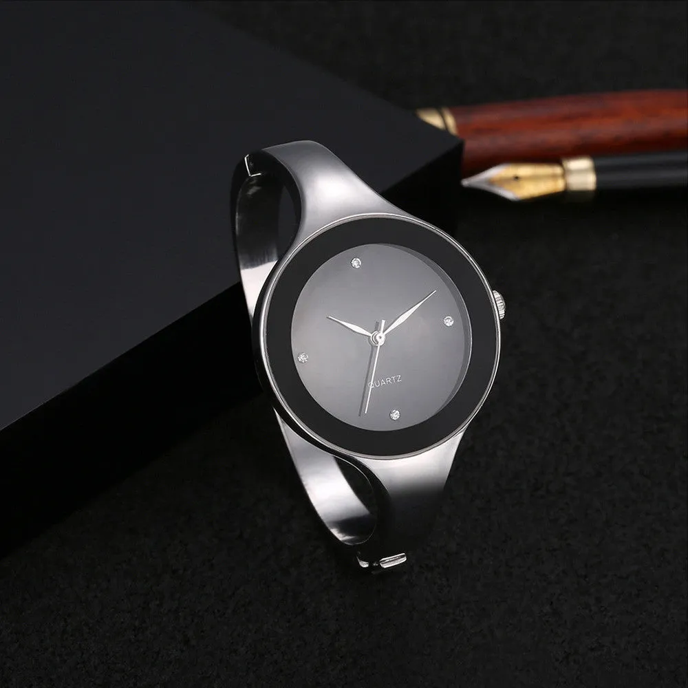 Fashion Women Watch 5 Colors Brand Clock Stainless Steel Bangle Watch Quartz Simple Casual Relojes Female Rhinestone WristWatch