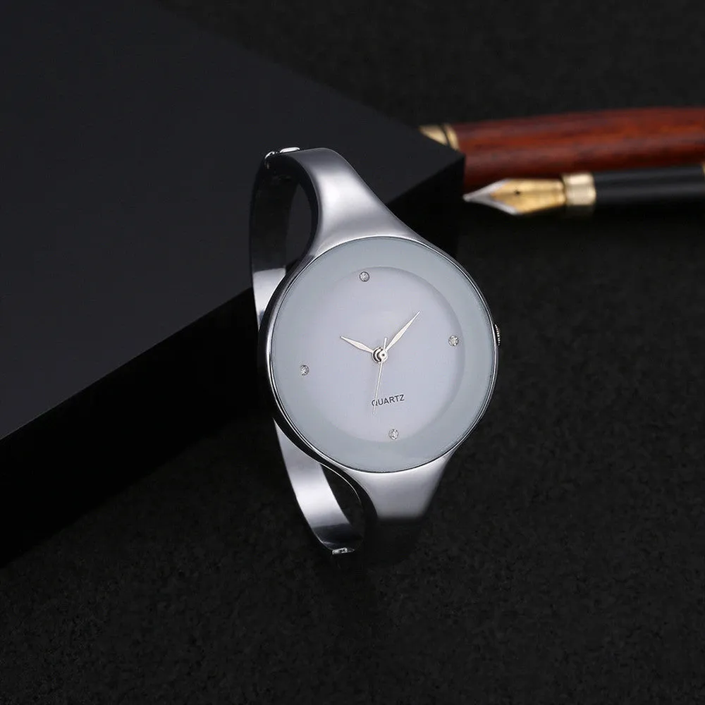 Fashion Women Watch 5 Colors Brand Clock Stainless Steel Bangle Watch Quartz Simple Casual Relojes Female Rhinestone WristWatch