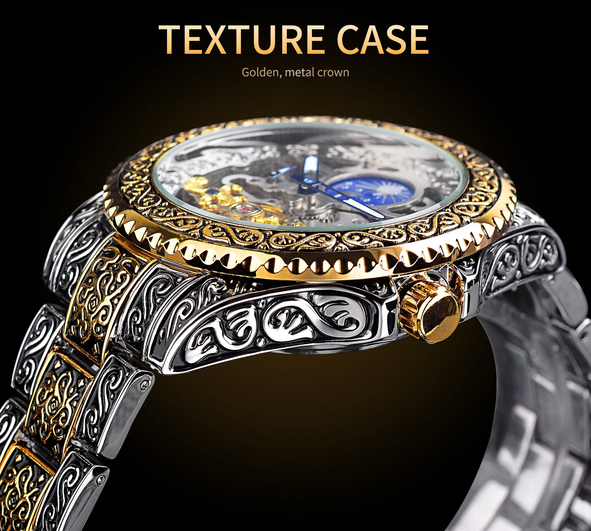 Forsining Skeleton Carved Tourbillon Mechanical Watches