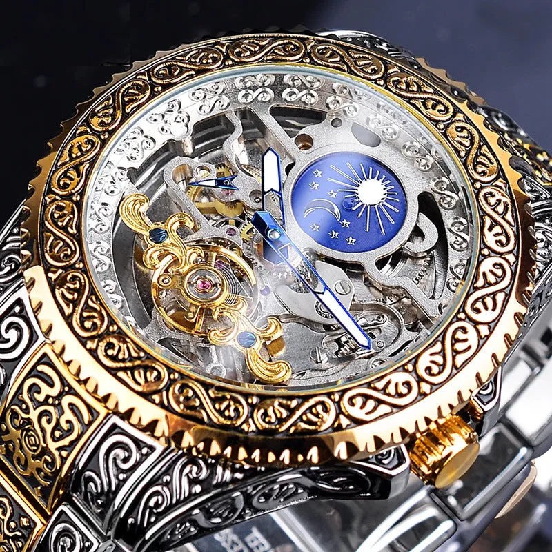 Forsining Skeleton Carved Tourbillon Mechanical Watches