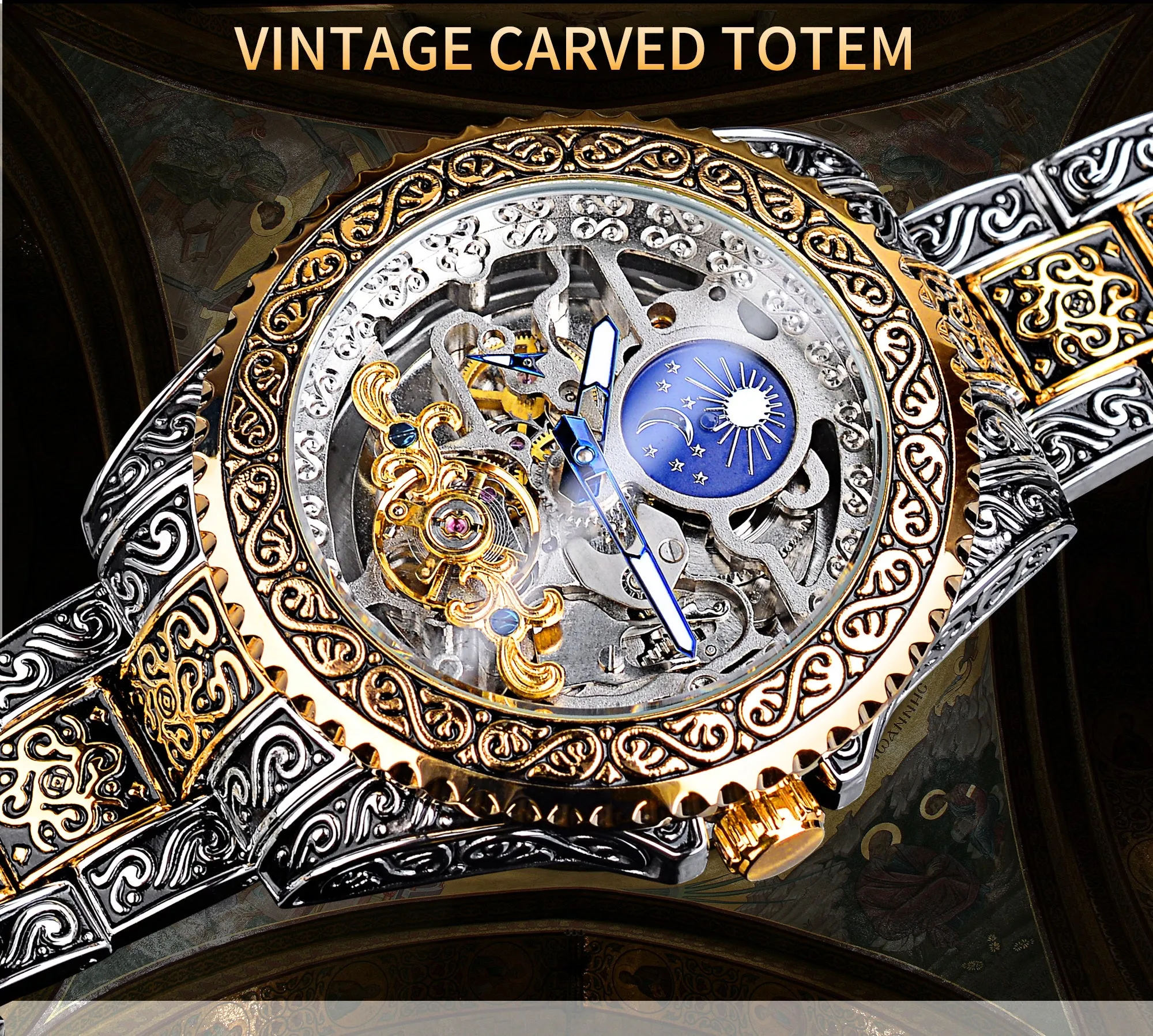 Forsining Skeleton Carved Tourbillon Mechanical Watches