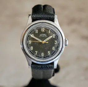 FORTIS WWII Military Wristwatch 17 Jewels Ref. 4097 All Stainless-Steel Watch