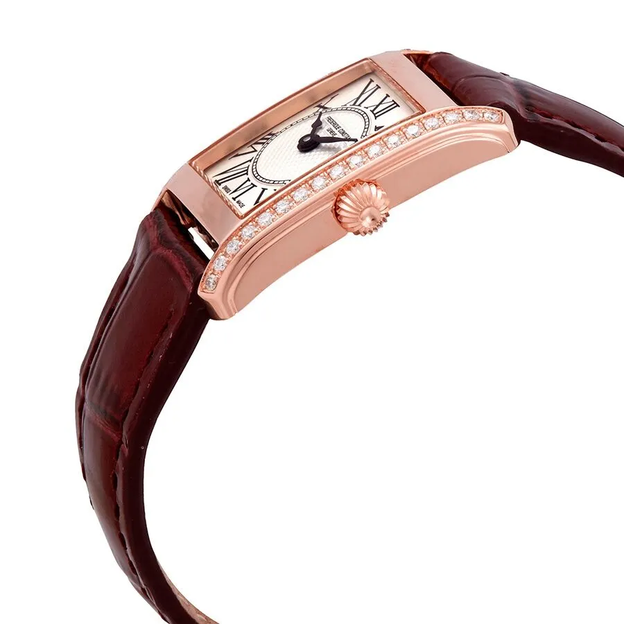 Frederique Constant Classics Carree Silver Dial Ladies Diamond Watch FC-200MCD14