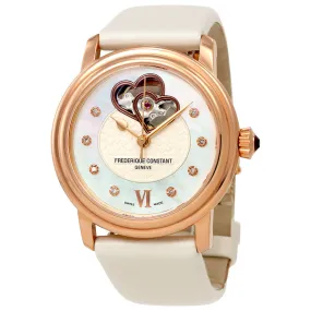 Frederique Constant Double Heart Beat Mother of Pearl Dial Ladies Watch 310DHB2P4 FC-310DHB2P4