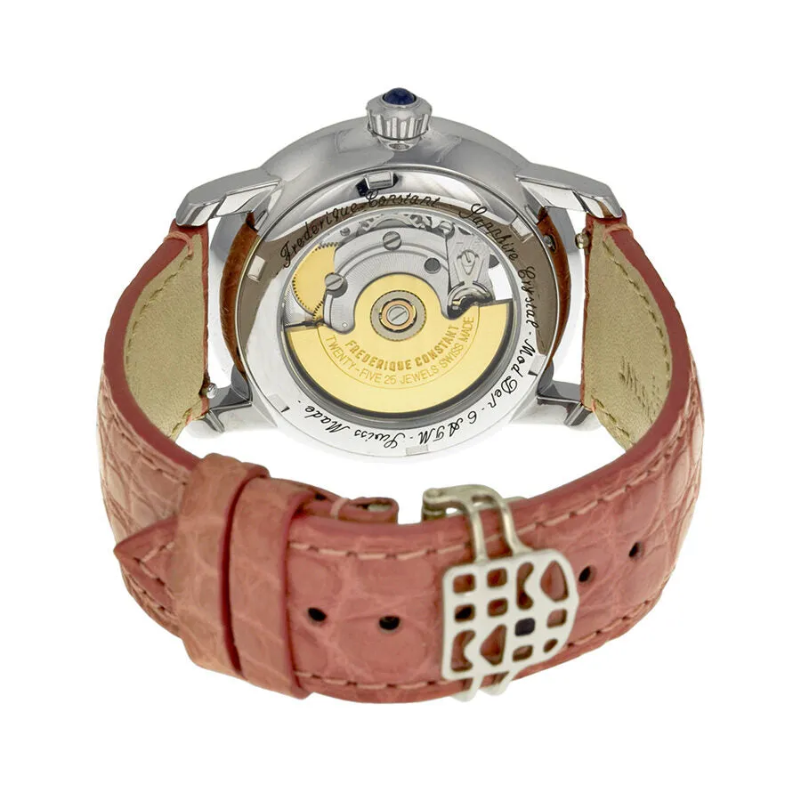 Frederique Constant White Guilloche Mother of Pearl Leather Ladies Watch FC-310DHB2PD6