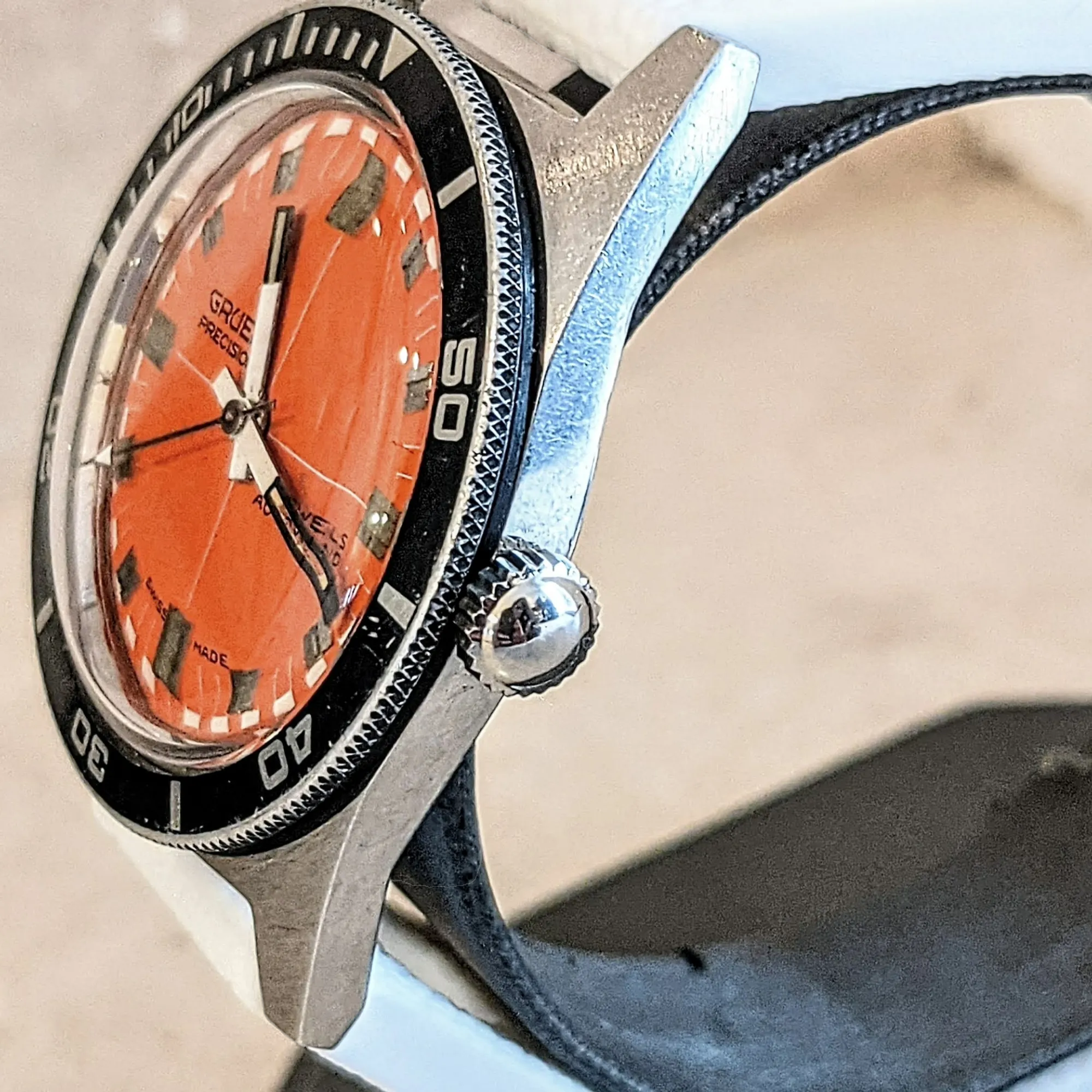 GRUEN Precision Autowind Watch -Skin Diver Wristwatch- 17 Jewels
