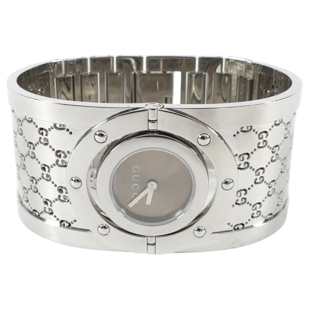 Gucci Wide Silver 112 Twirl GG Bangle Watch