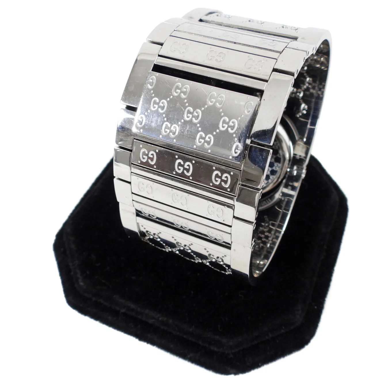 Gucci Wide Silver 112 Twirl GG Bangle Watch