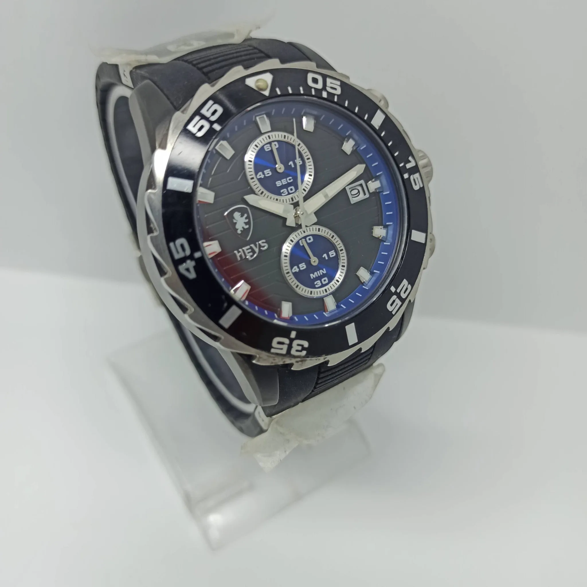 HEYS - Original - Blue/Black - All Functions Working - Rotating Bezel - Quartz - 46mm - Men's Watch
