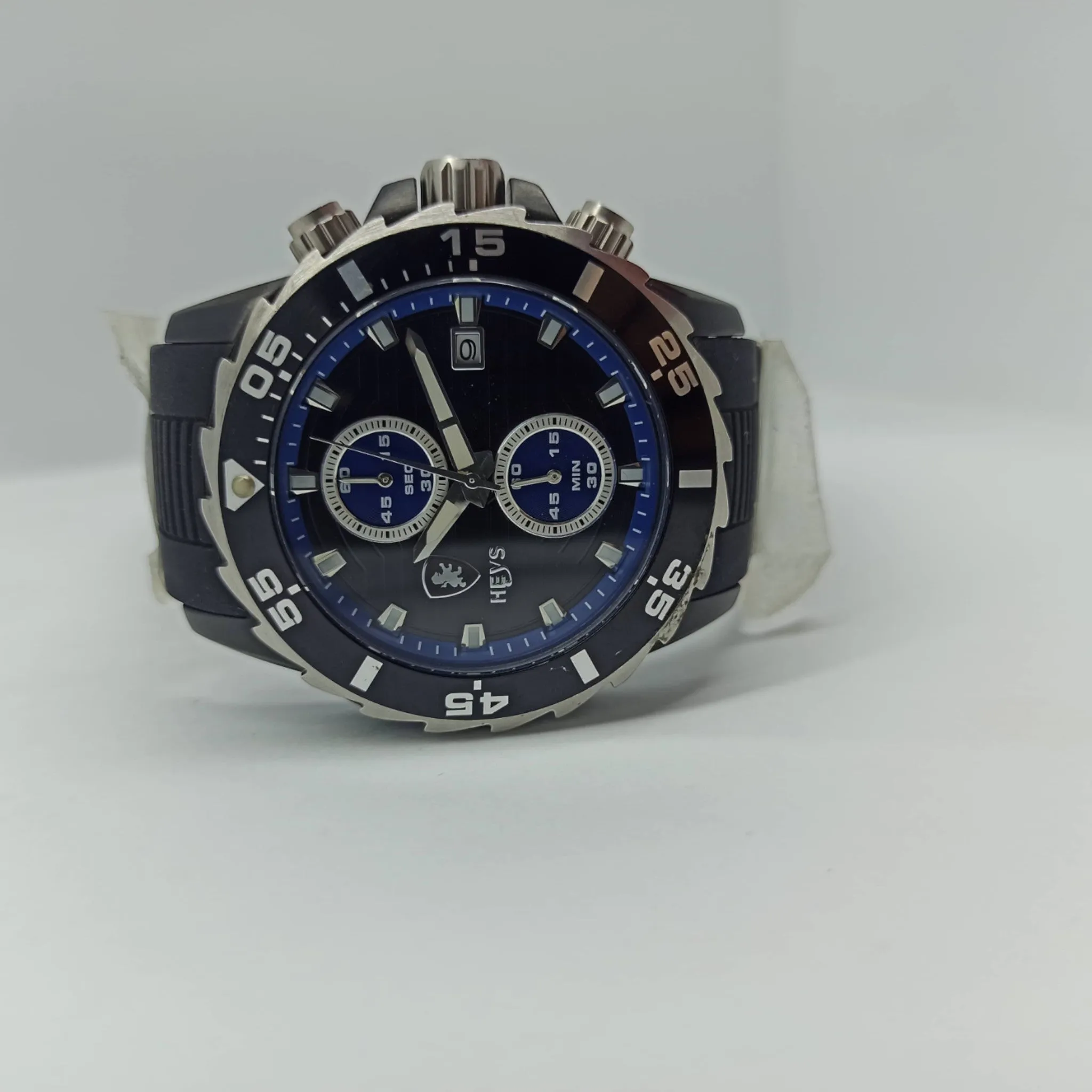 HEYS - Original - Blue/Black - All Functions Working - Rotating Bezel - Quartz - 46mm - Men's Watch