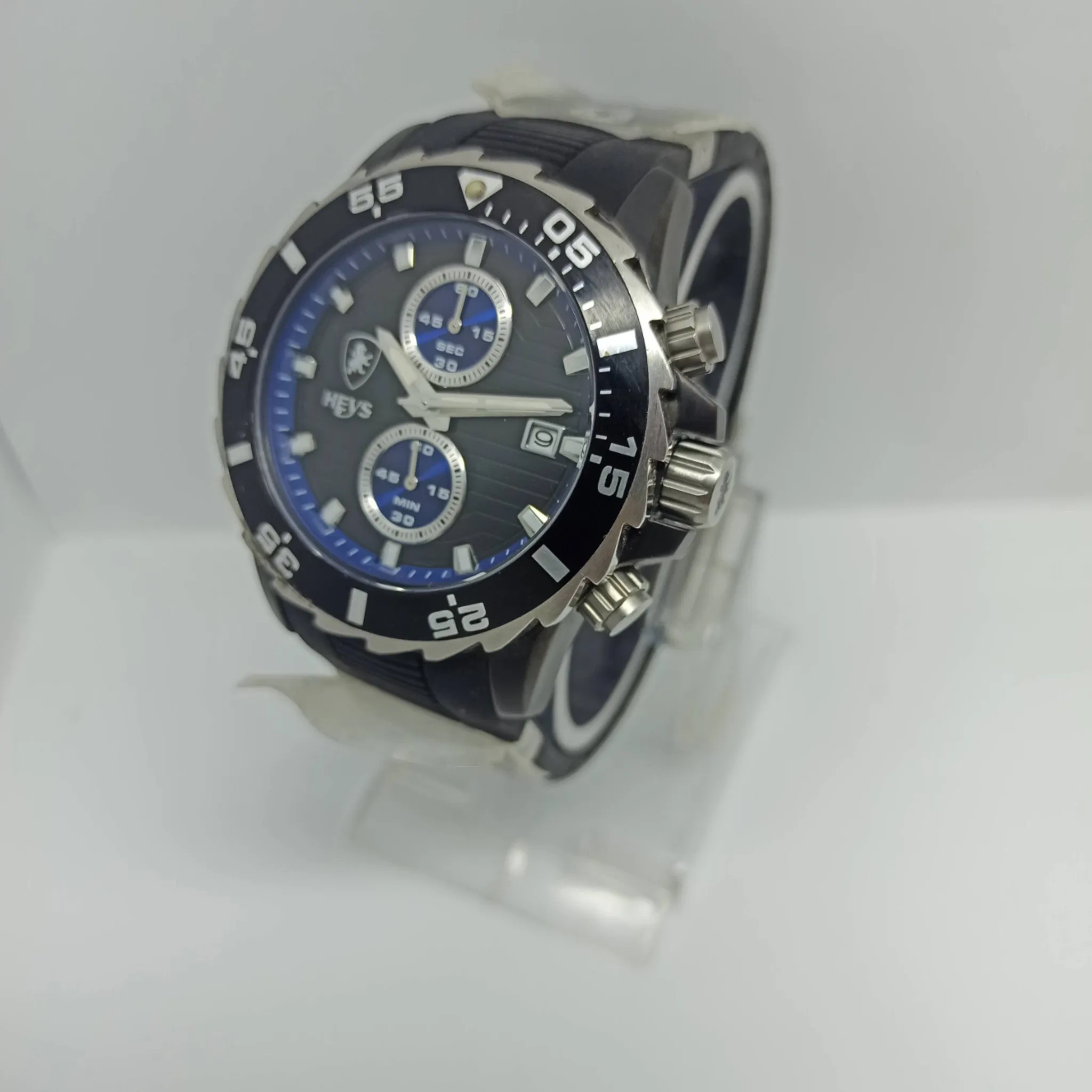 HEYS - Original - Blue/Black - All Functions Working - Rotating Bezel - Quartz - 46mm - Men's Watch