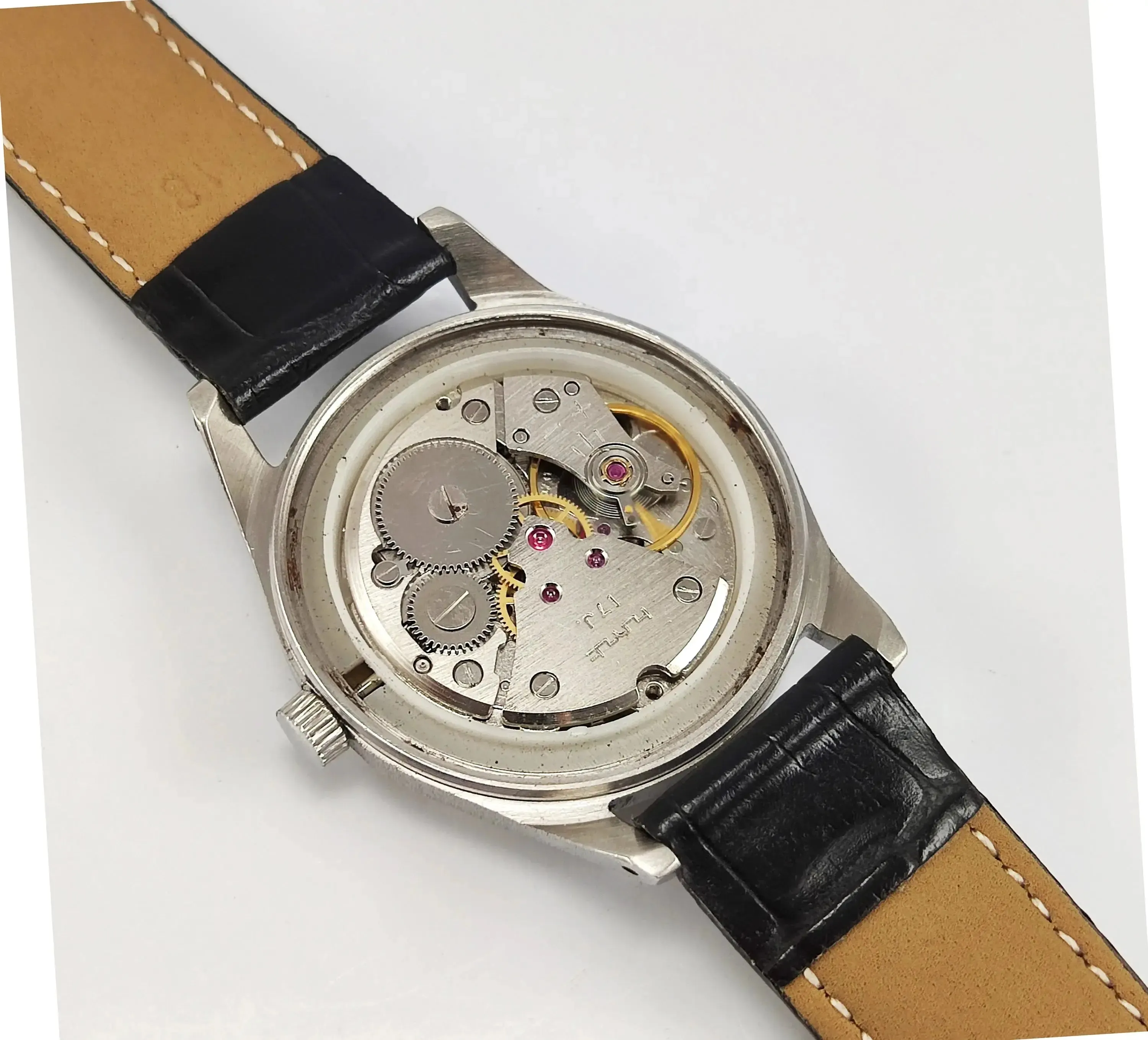 Hmt Yellow Arabic Dial Para Shock 17 Jewels Men's Watch 0231