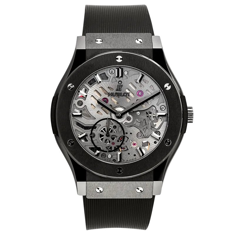 Hublot Classic Fusion All-Black Openwork Dial Rubber Strap 515.CM.0140.LR