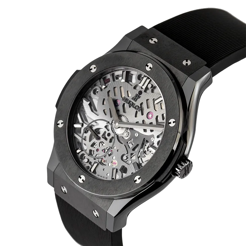 Hublot Classic Fusion All-Black Openwork Dial Rubber Strap 515.CM.0140.LR