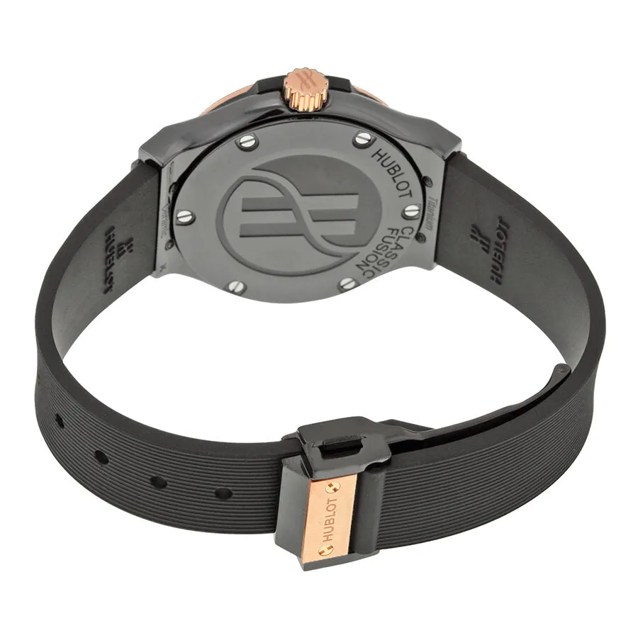 Hublot Classic Fusion Black Carbon Fiber Dial Black Rubber Ladies Watch 581CO1780RX 581.CO.1780.RX