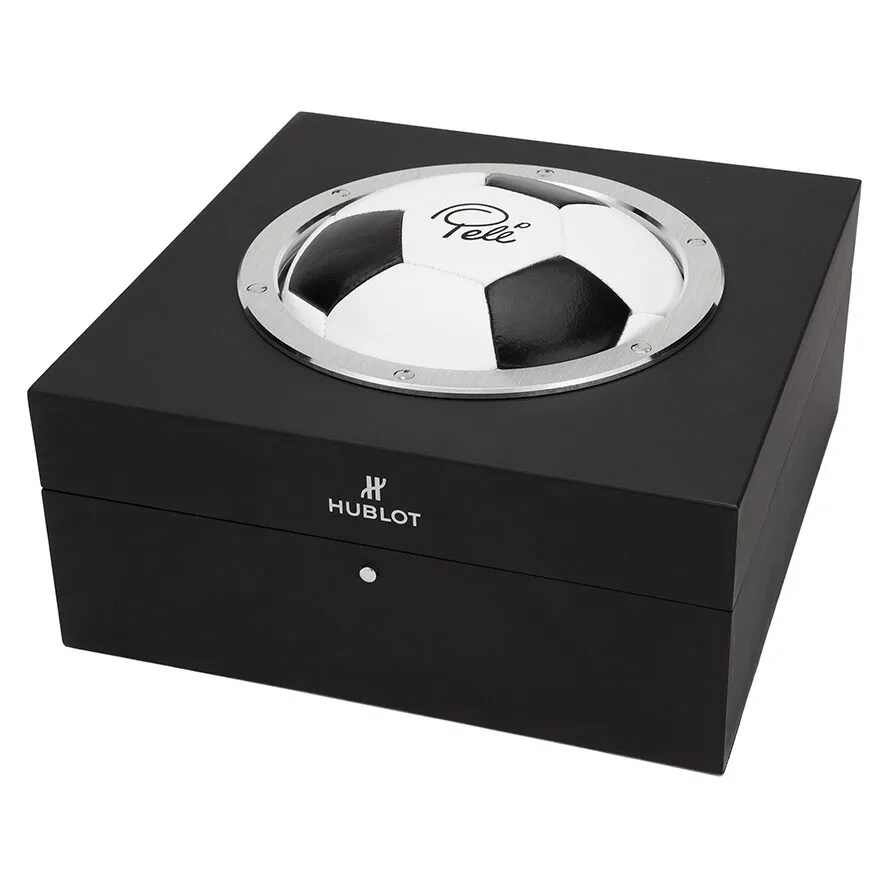 Hublot Classic Fusion Pele Skeleton Dial Black Leather Band Automatic Men's Watch 525.VX.0179.VR.PEL14