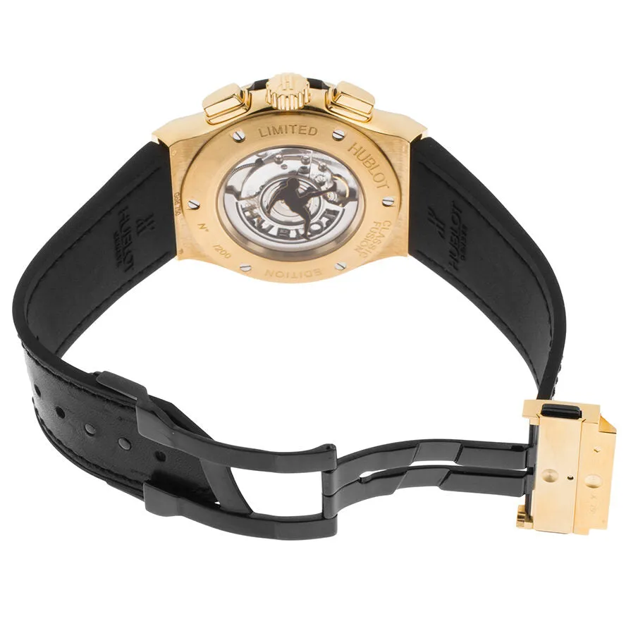 Hublot Classic Fusion Pele Skeleton Dial Black Leather Band Automatic Men's Watch 525.VX.0179.VR.PEL14