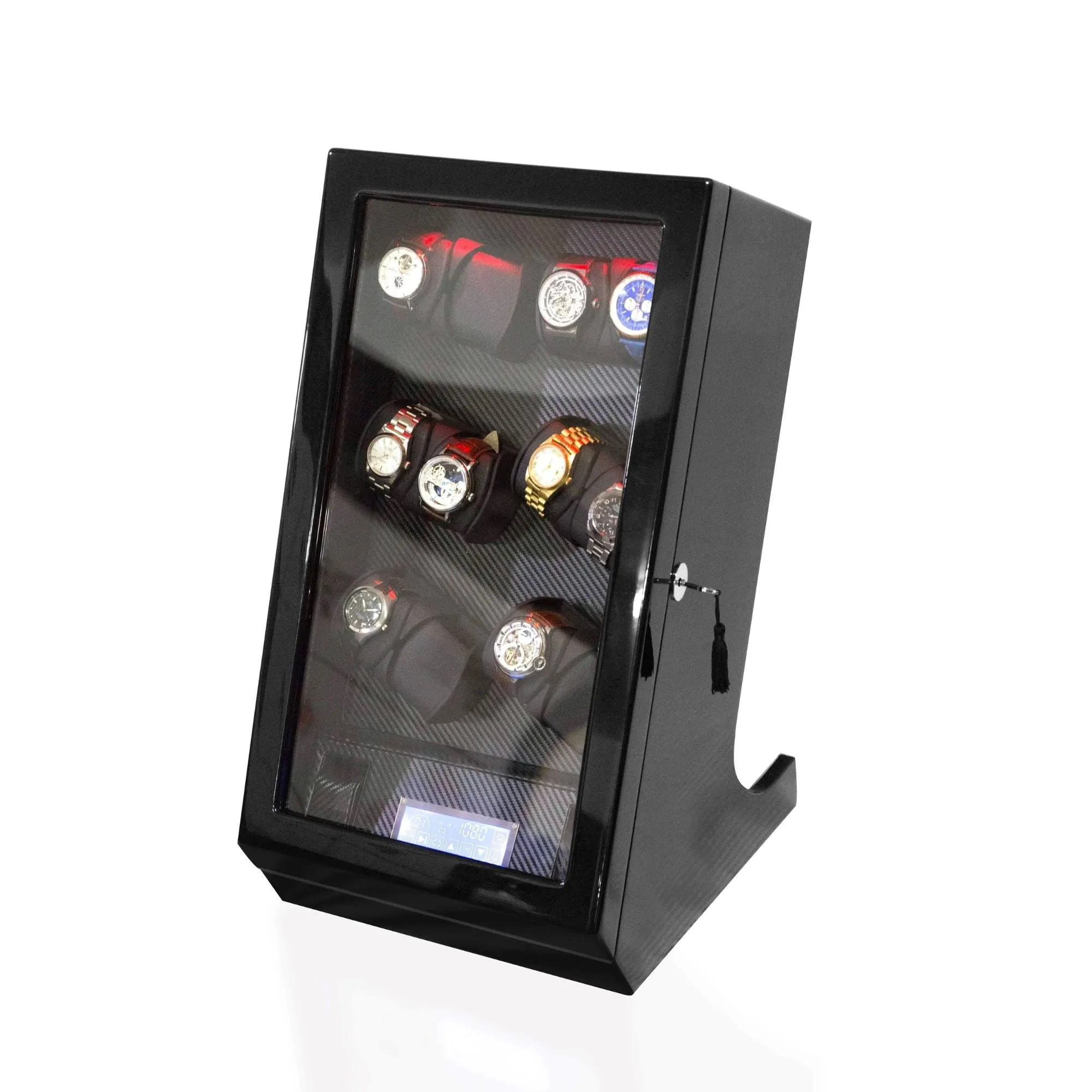 Kosciuszko Watch Winder Box for 12   2 Watches in Black