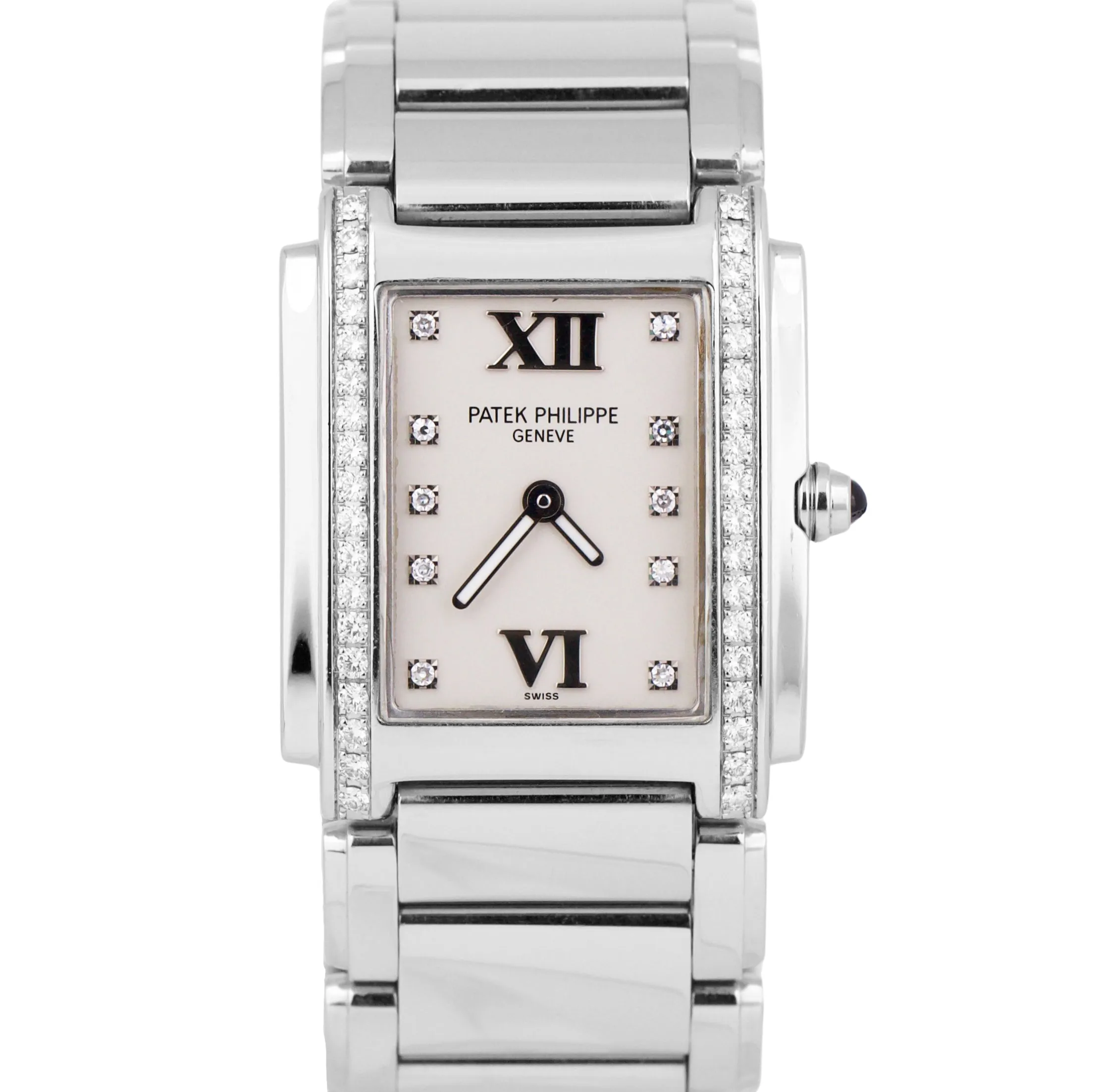 Ladies Patek Philippe Twenty-4 Stainless Steel DIAMOND 25mm Quartz Watch 4910/10