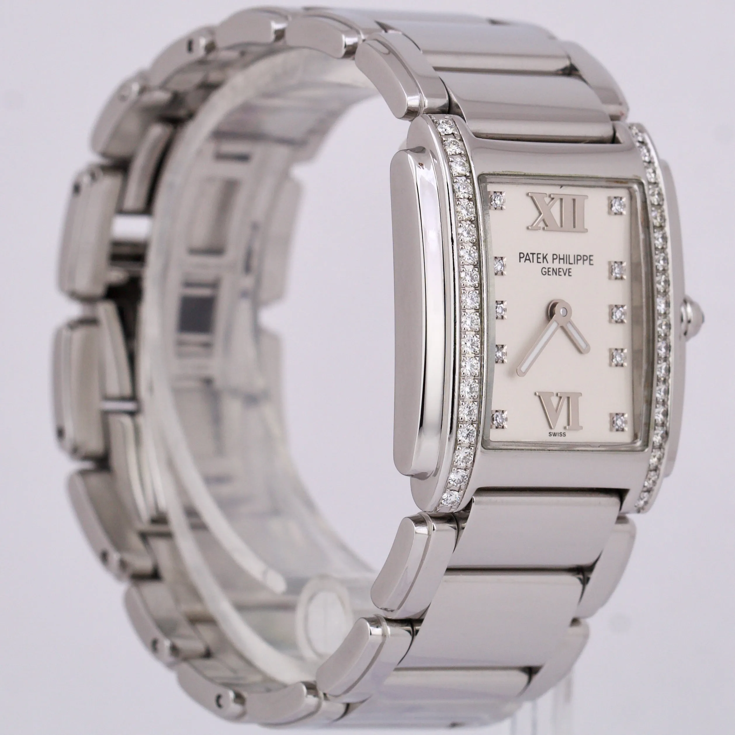 Ladies Patek Philippe Twenty-4 Stainless Steel DIAMOND 25mm Quartz Watch 4910/10