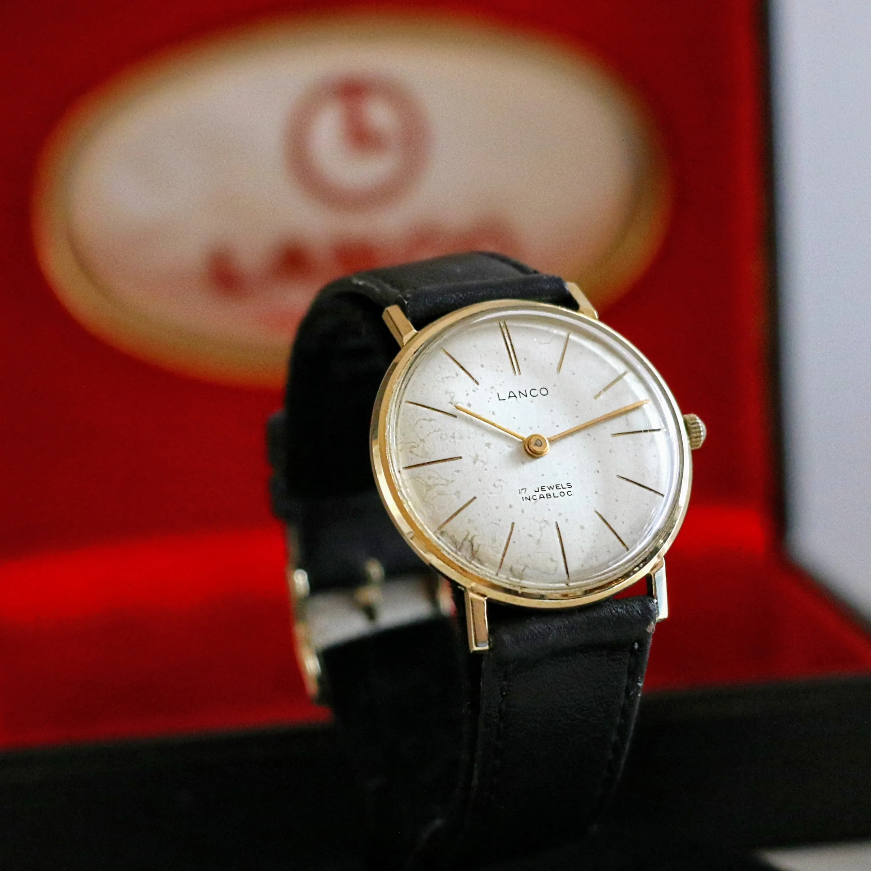 LANCO Watch 14K GOLD 17 Jewels Incabloc Swiss Manual Wristwatch - In BOX!
